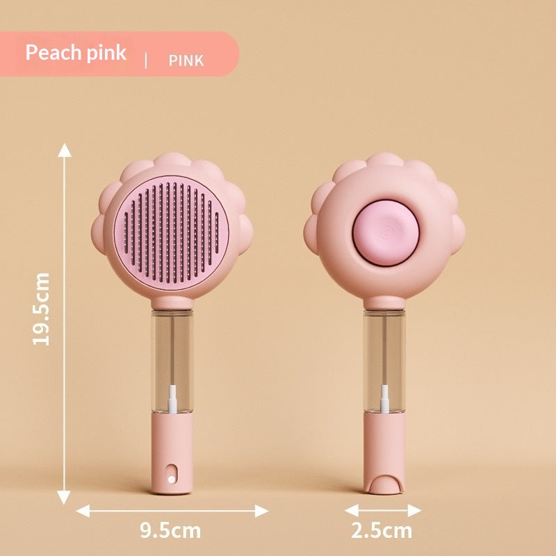 Self-Cleaning Dog Grooming Brush with Spray