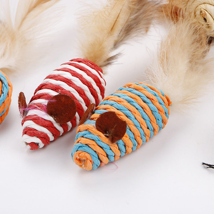 Amazon Hotinteractive Toy Suit Foreign Trade Bell Feathers Teasing Manyand Stick Toy Box Suit