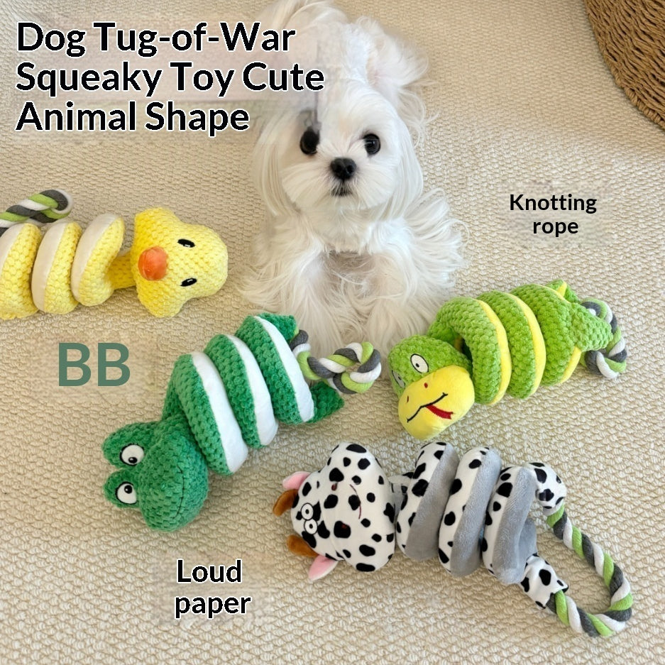 Puppy Tug-of-War Plush Crinkle Paper Chew-Resistant Toy