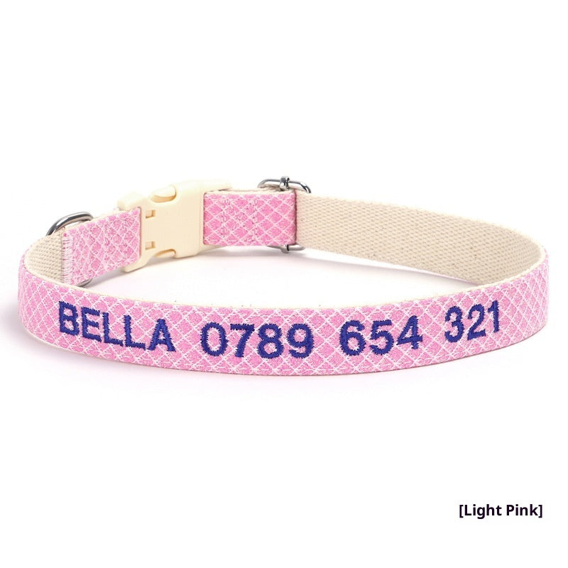 Embroidered Phone Number Anti Lost Pet Collar