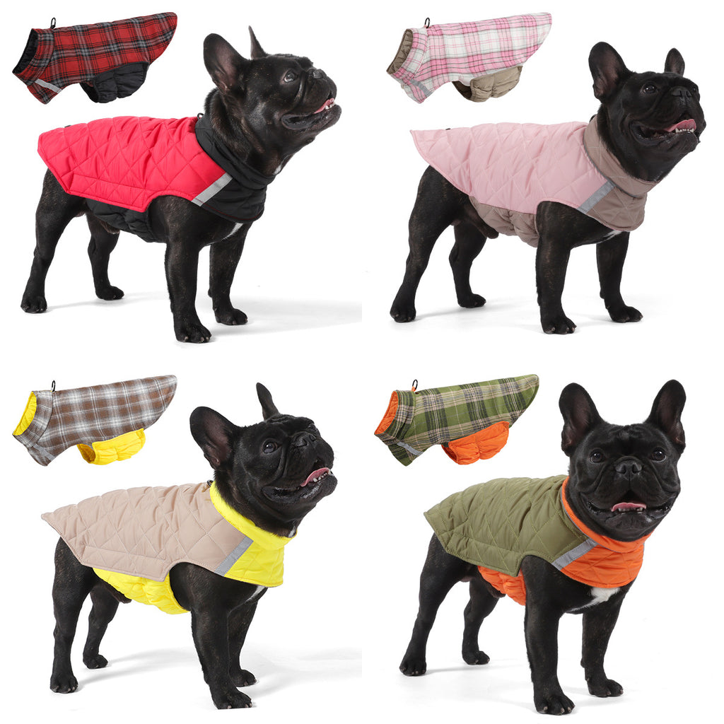 Reflective Plaid Double-Sided Dog Vest