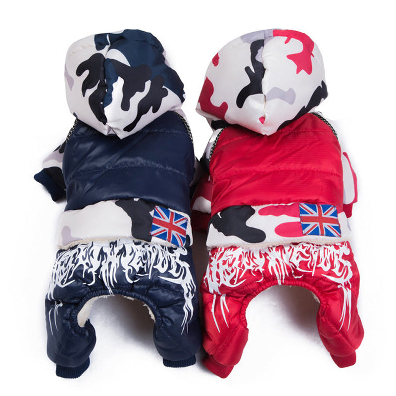 Four-Legged Padded Coat For Dog Clothes