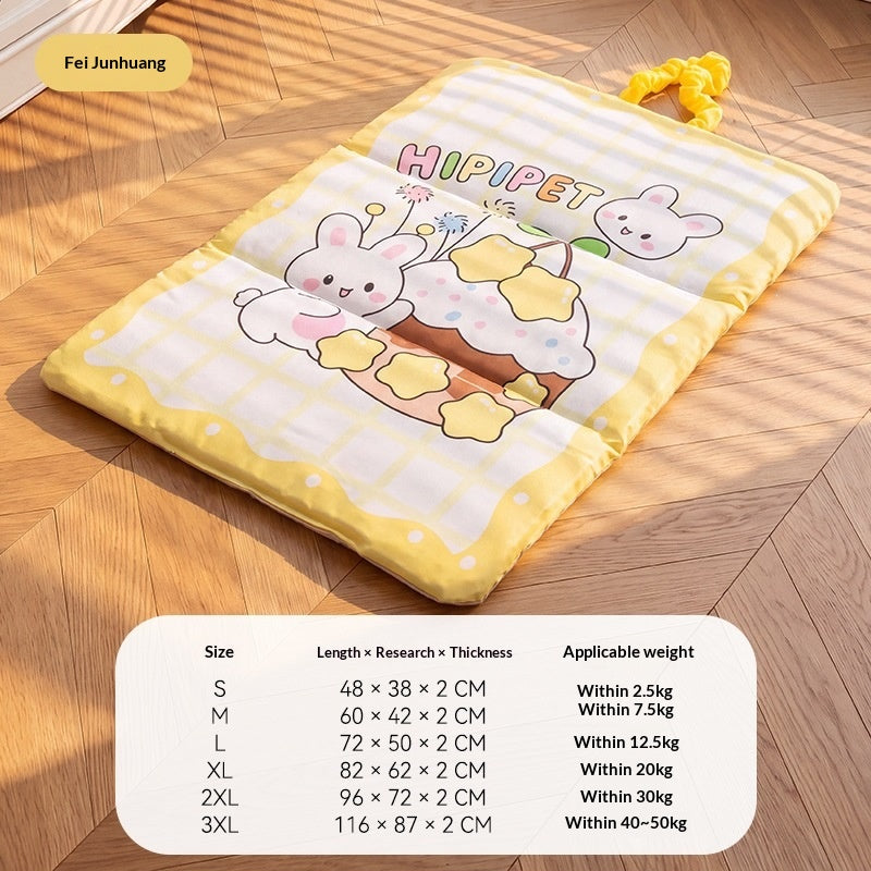 Warm Three-Fold Plush Pet Mat for Dogs