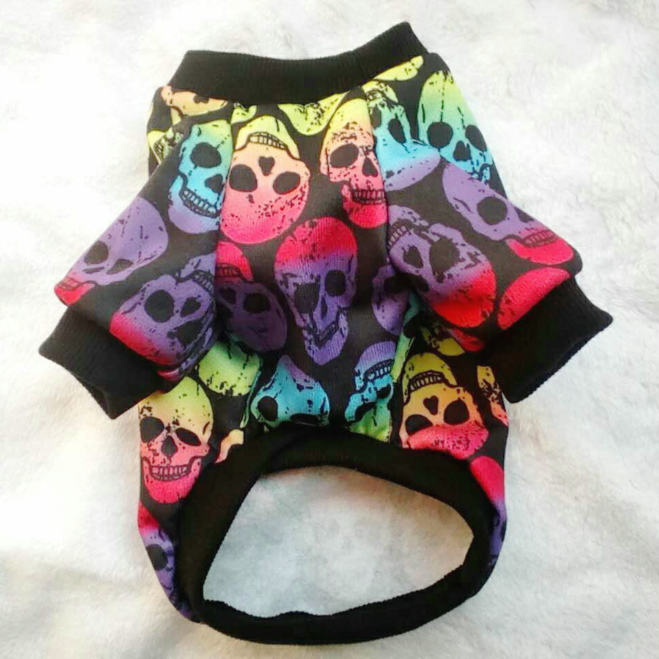 Halloween Pet Vest with Skull Designs