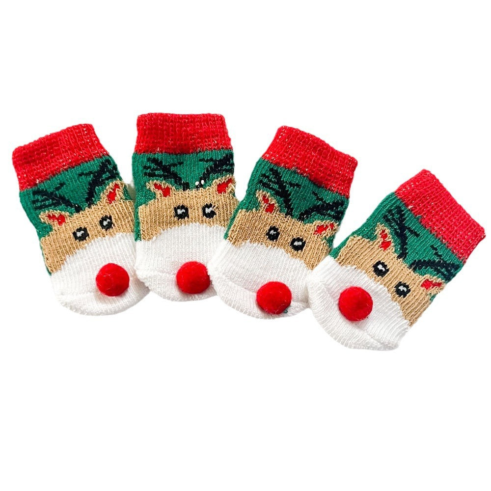 Christmas Dog Socks Santa Claus Elk