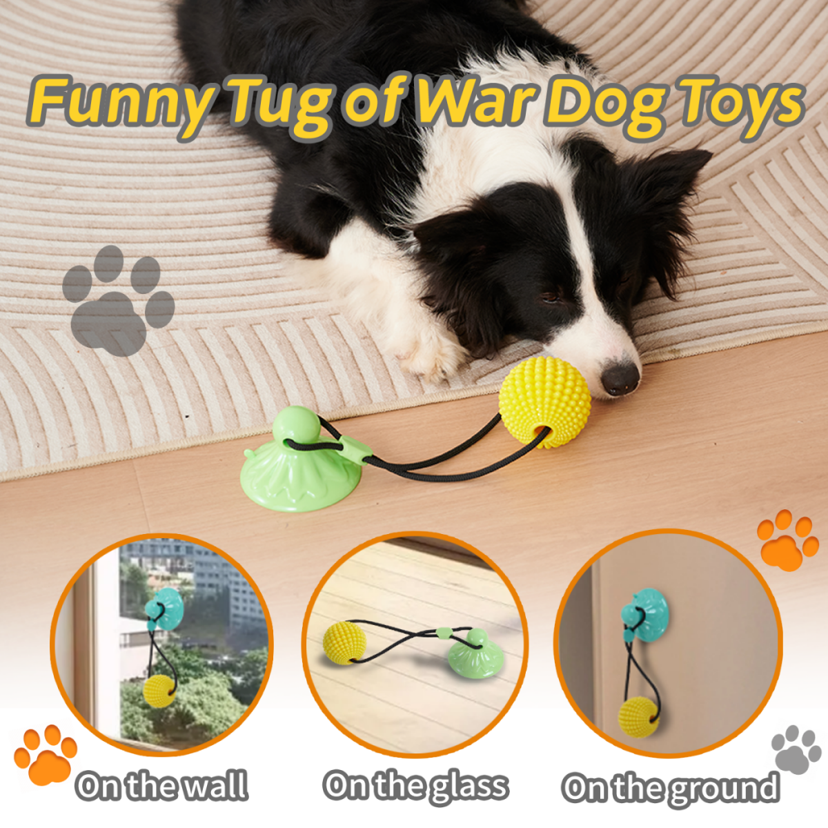 Corn Ball Chew Toys For Interactive Suction Cup Dog Tug Of War Toys Teething Rope Toys For Dog Boredom Enrichment Teeth Cleaning For Medium