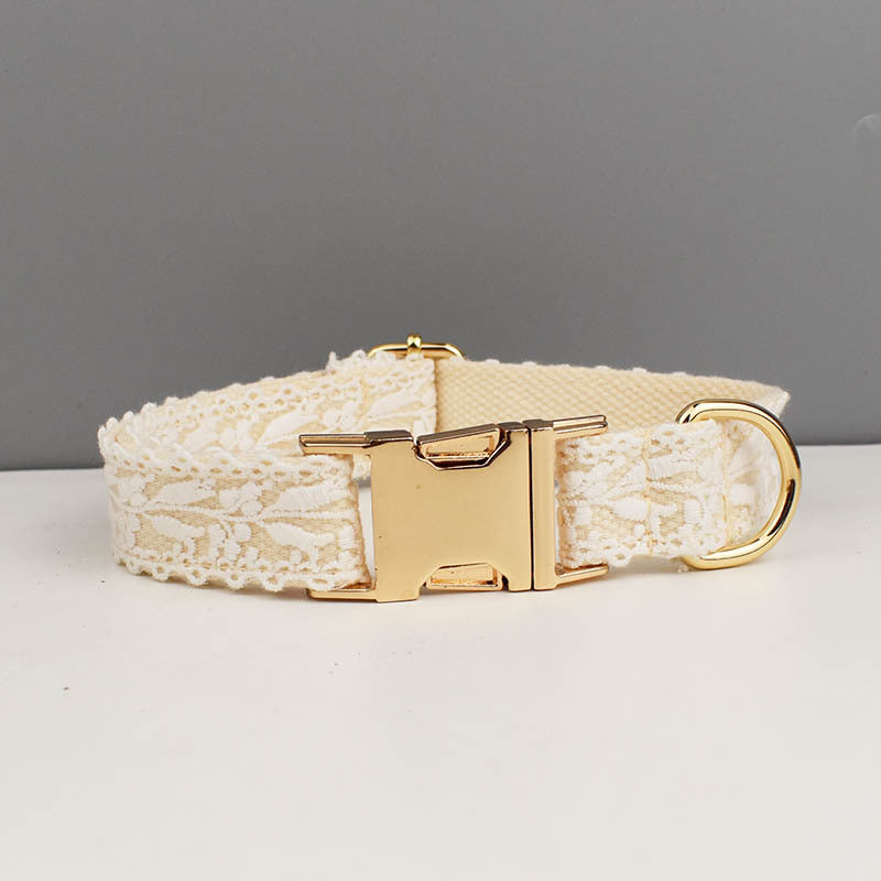 Leaves Lace Pet Vest Collar Wedding Exclusive For Cross-Border Dog Leash One Piece Hair Lettering Change Button
