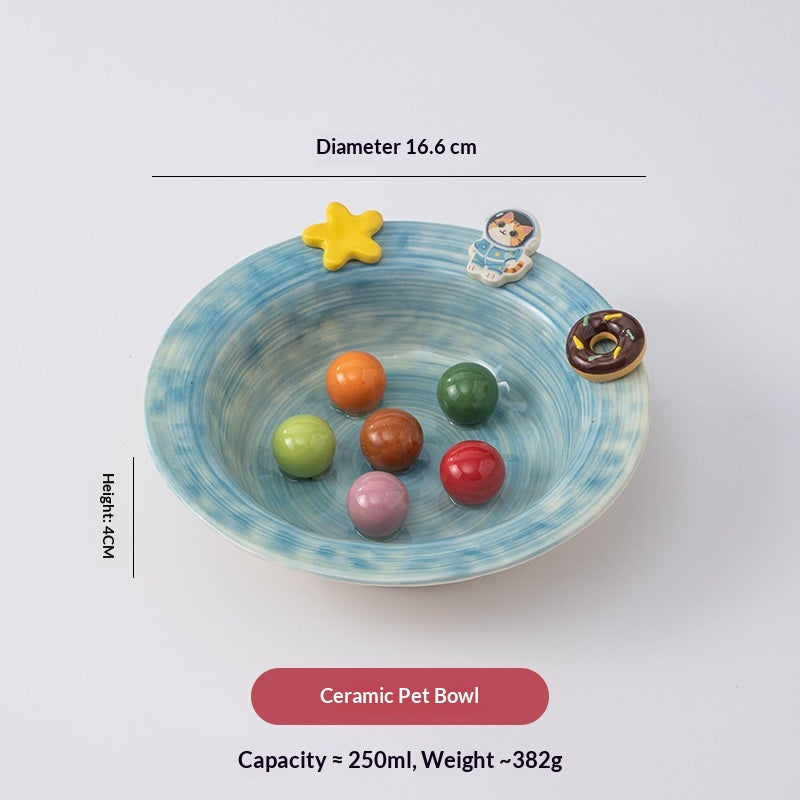 Cute Cartoon-Style Ceramic Cat Bowl
