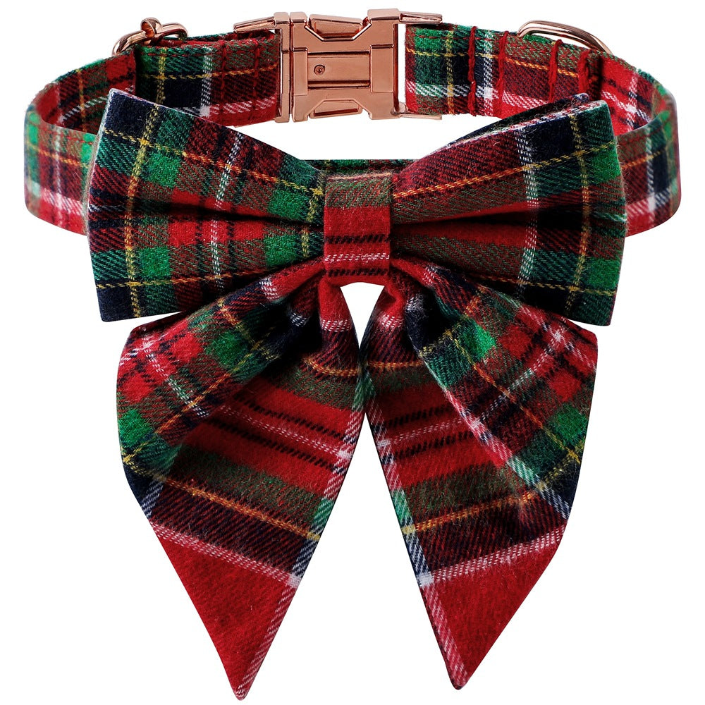 Christmas Dog Collar With Rose Gold Buckle