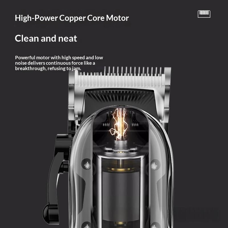 High-Power Pet Clipper, Transparent Shell, Digital Display