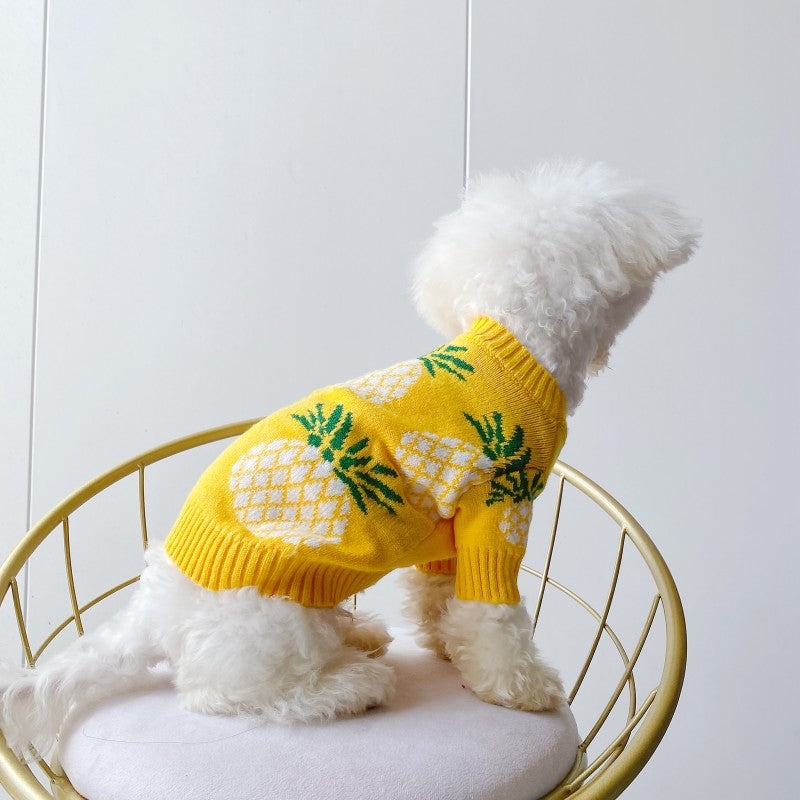 Cute Pineapple Print Christmas Pet Clothes