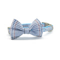 Cotton Plaid Pet Leash Collar With Snack Bag