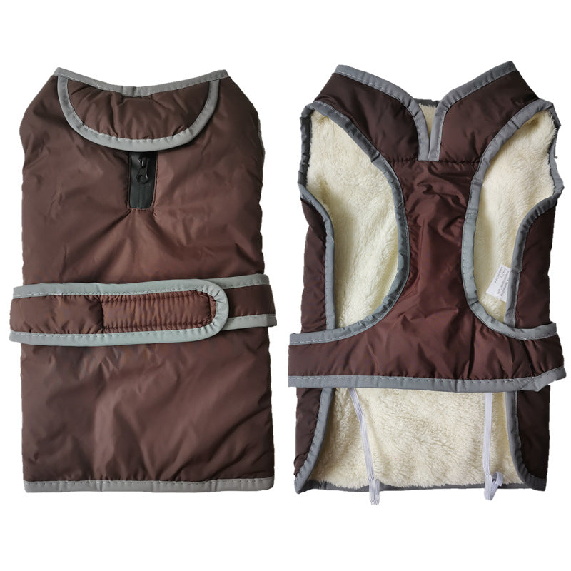 Lapel Pet Dog Autumn Cotton-Padded Coat