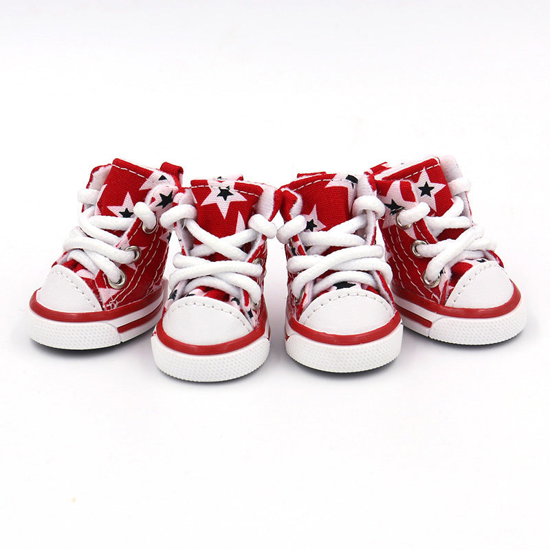 A Pair Of Soft Small Dog Four Season Canvas Shoes