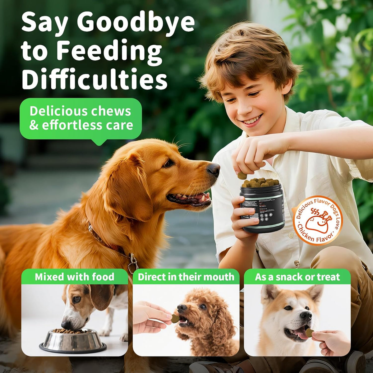 Dog Probiotics Digestive Enzymes,Pumpkin Fiber Chews For Gut Health, Constipation Upset Stomach Relief, Gas & Stool Support, Chicken Flavor