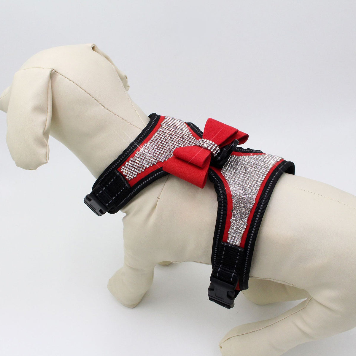 Shiny Rhinestone Reflective Pet Chest Strap