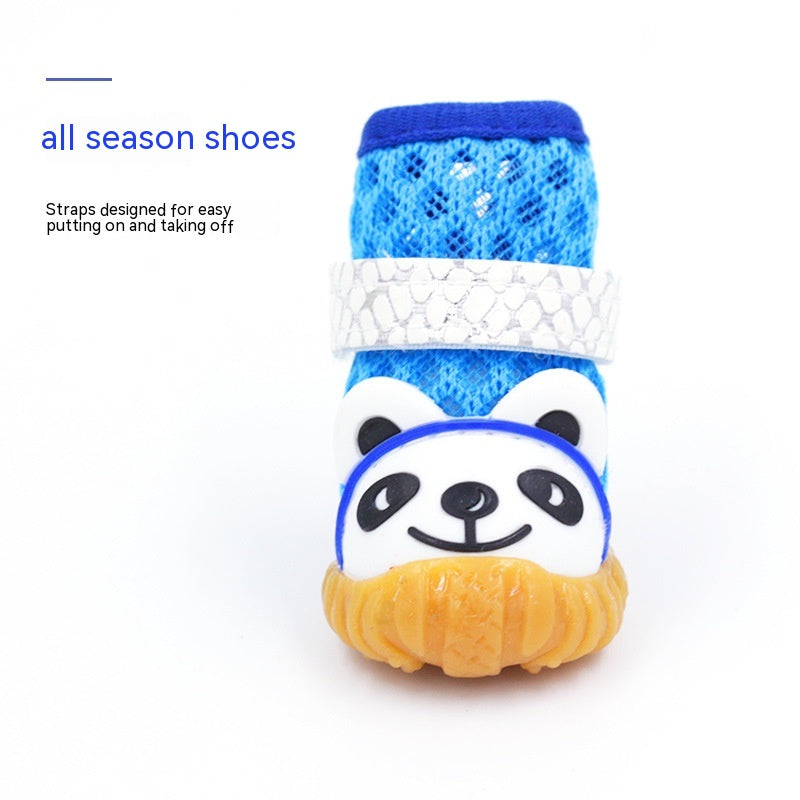 Pet Dog Breathable Mesh Shoes Soft One Pair Four