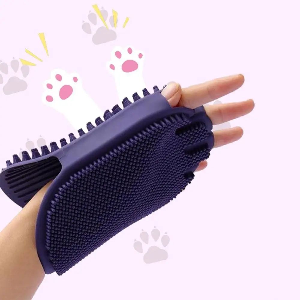 Massaging Pet Shampoo and Grooming Brush