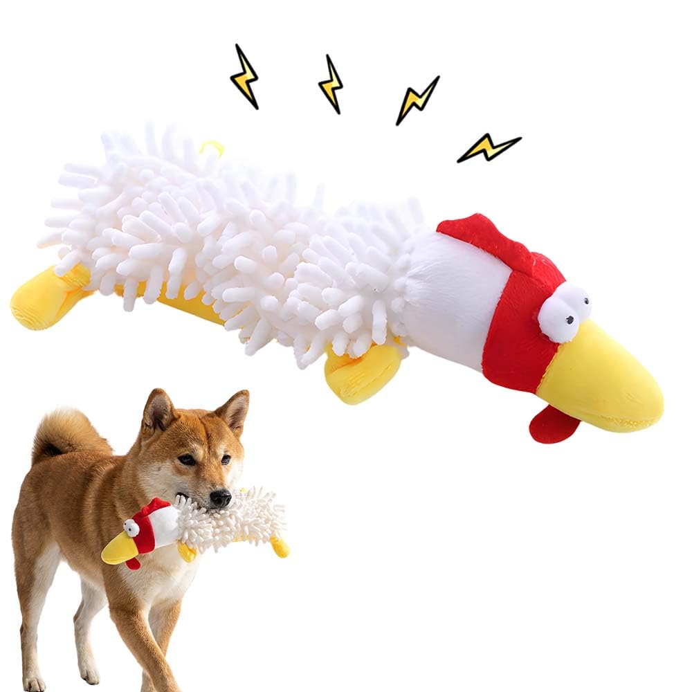 Indestructible Tough Plush Squeaky Dog Toy For Aggressive Chewers, Brown Dense Texture, Boredom Relief, Interactive Chew Toy, Durable Tug To