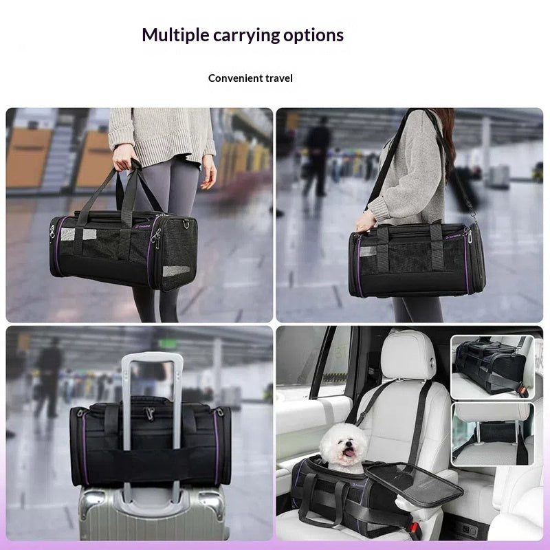 Portable Pet Carrier For Travel Soft Expandable Bag That Provides Extra Space For Your Dog On Flights