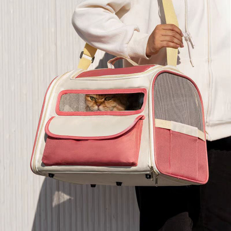 See Through Breathable Large Capacity Out Portable Pet Bag Foldable