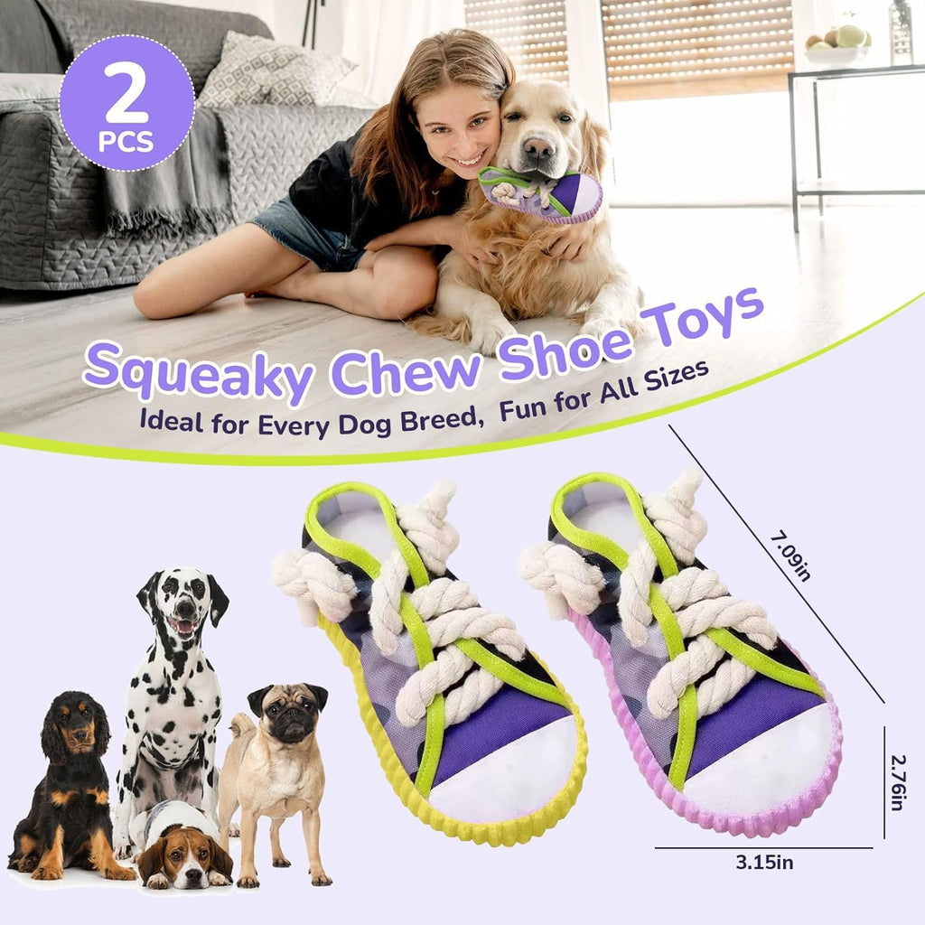 Two-Piece Durable Sneaker Dog Chew Toy