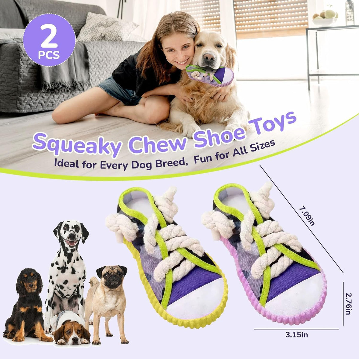 Two-Piece Durable Sneaker Dog Chew Toy