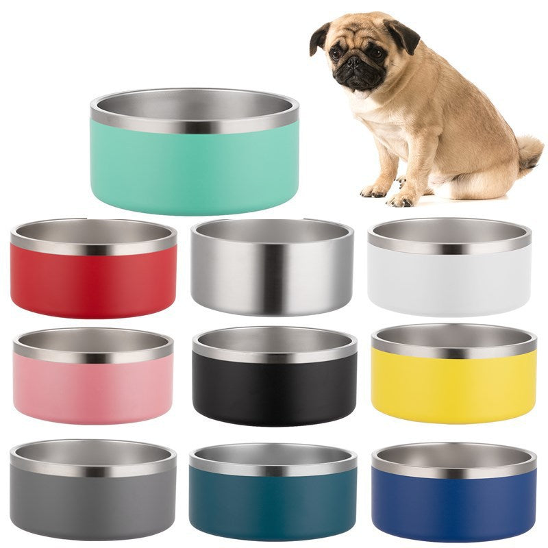 Stainless Steel Dog Bowl Inside And Outside 304 With Silica Gel Pad