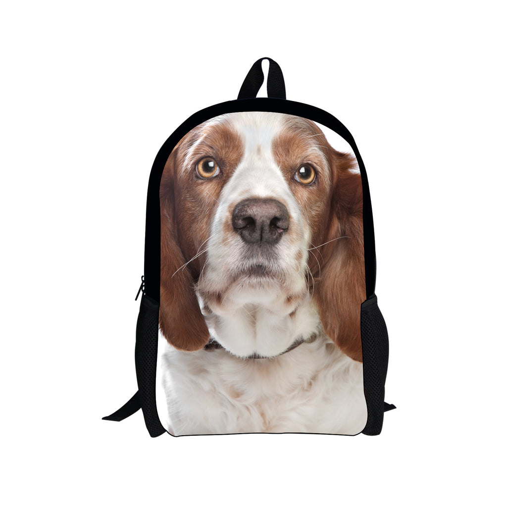Cute Printed Dog Waterproof Backpack For Elementary School Students