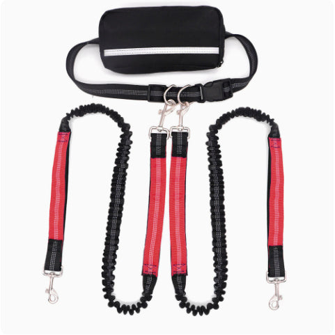 Reflective Dog Running Leash Set Night Running Waist Pack