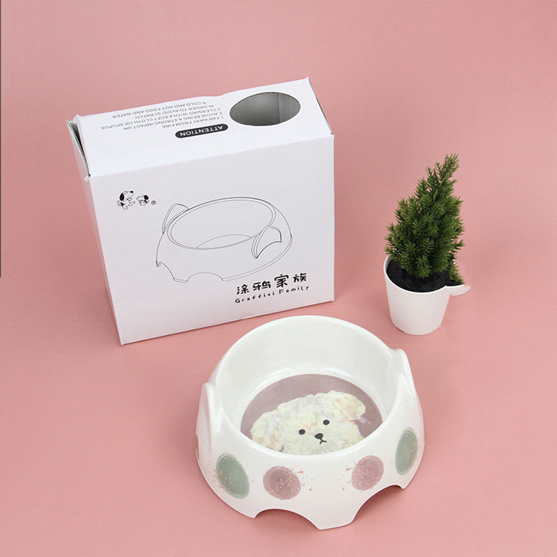 Patterned Small Dog Food Bowl