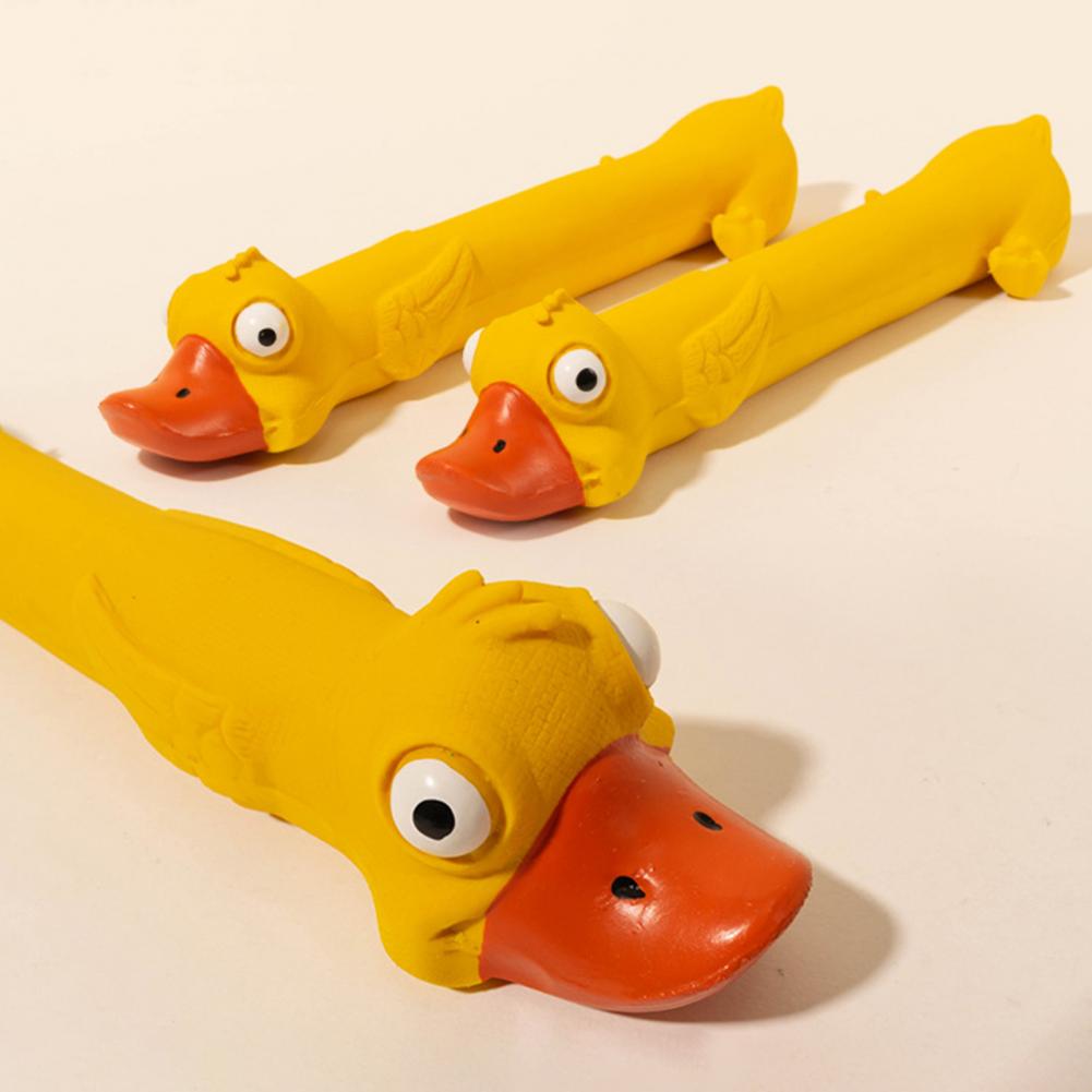 Squeaky Yellow Duck Dental Dog Toy