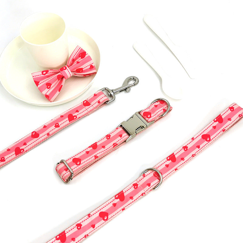 Ins Style Sweetheart Pet Print Collar Set