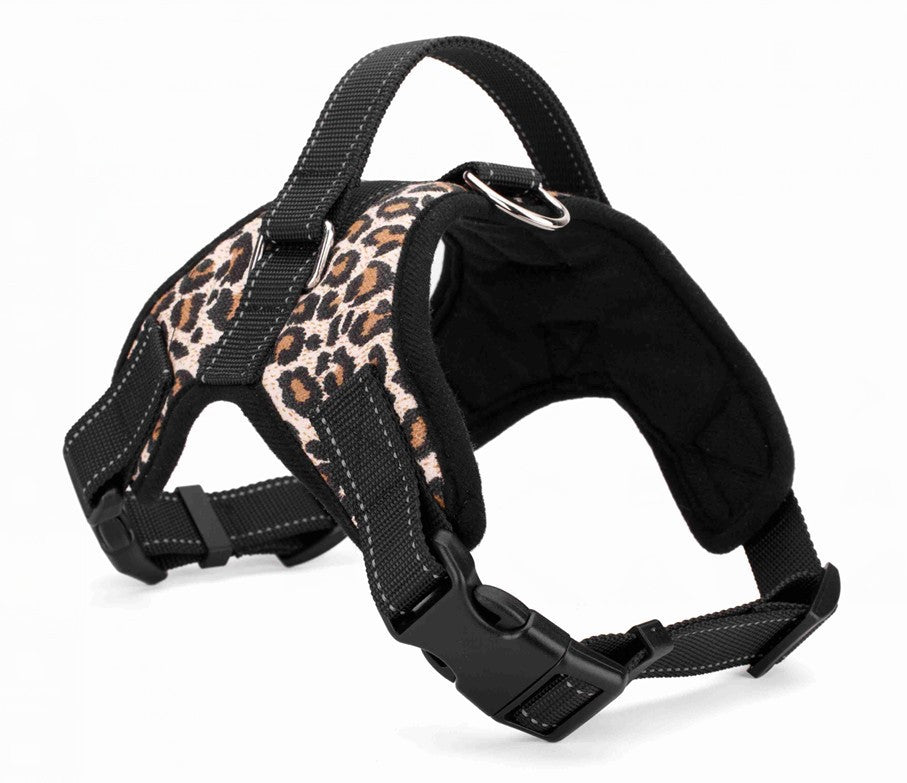 Explosion-Proof Trap Hand Holding Rope Golden Retriever Leather Saddle Pet Harness