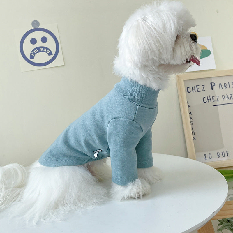 High-Neck Slim Dog Shirt