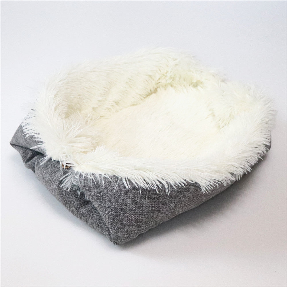 Dual-Purpose Convertible Folding Plush Pet Mat