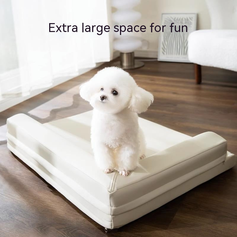 Kennel Simple Plain Leather L-Shaped Kennel Dog Sleeping Rest Mat
