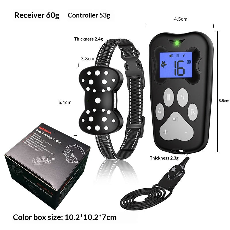 Electric-Shock Remote Dog Training Device Rechargeable Waterproof Long Range Ultrasonic Bark Control Collar