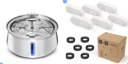 Pet 4L Water Drop Large Capacity With Window Stainless Steel Water Dispenser