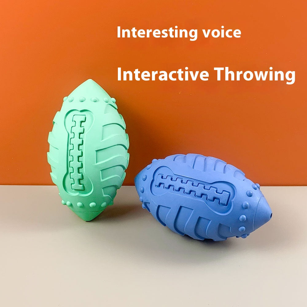Bite-Resistant Teeth Cleaning Interactive Training Ball Vocal Rugby Toy
