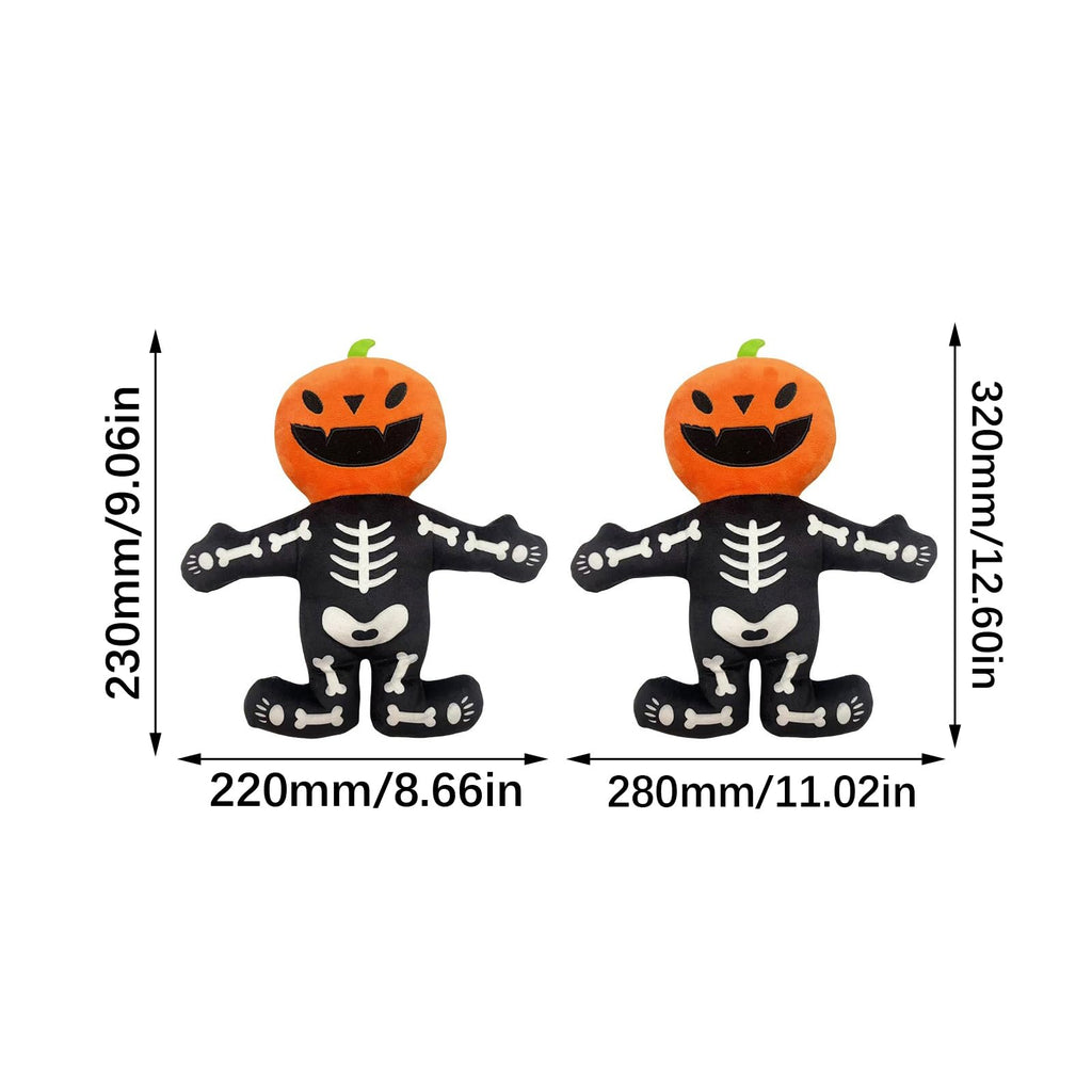 Halloween Pumpkin Skeleton Plush Dog Toy