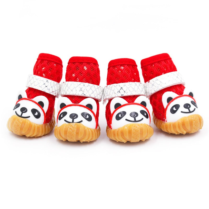 Pet Dog Breathable Mesh Shoes Soft One Pair Four