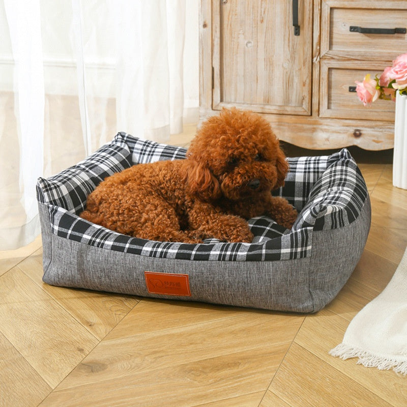 Striped Open Nest Square Kennel Universal Warm