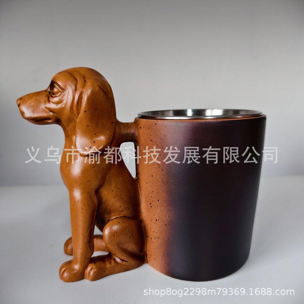 Creative 3D Animal Shape Ceramic Mug,11 Oz 3D Animal Cup,Unique Dog Coffee Mugs Gift With Handle For Home & Office,Gift For Dogs Owner