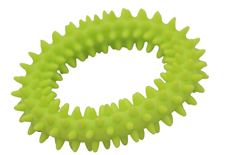 Dog Chew Toy Tpr Spiky Circle Ring Dog Bite-Training Chew Molar Toy Cleaning Tooth Pet Supply