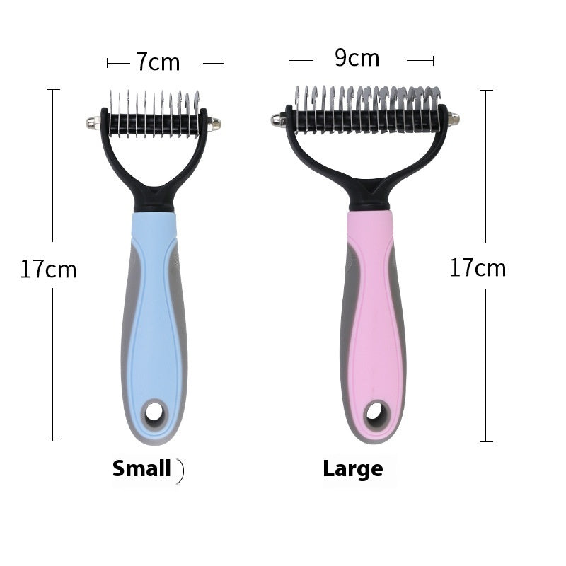 Double-Sided Stainless Steel Pet Hair Unknotting Comb