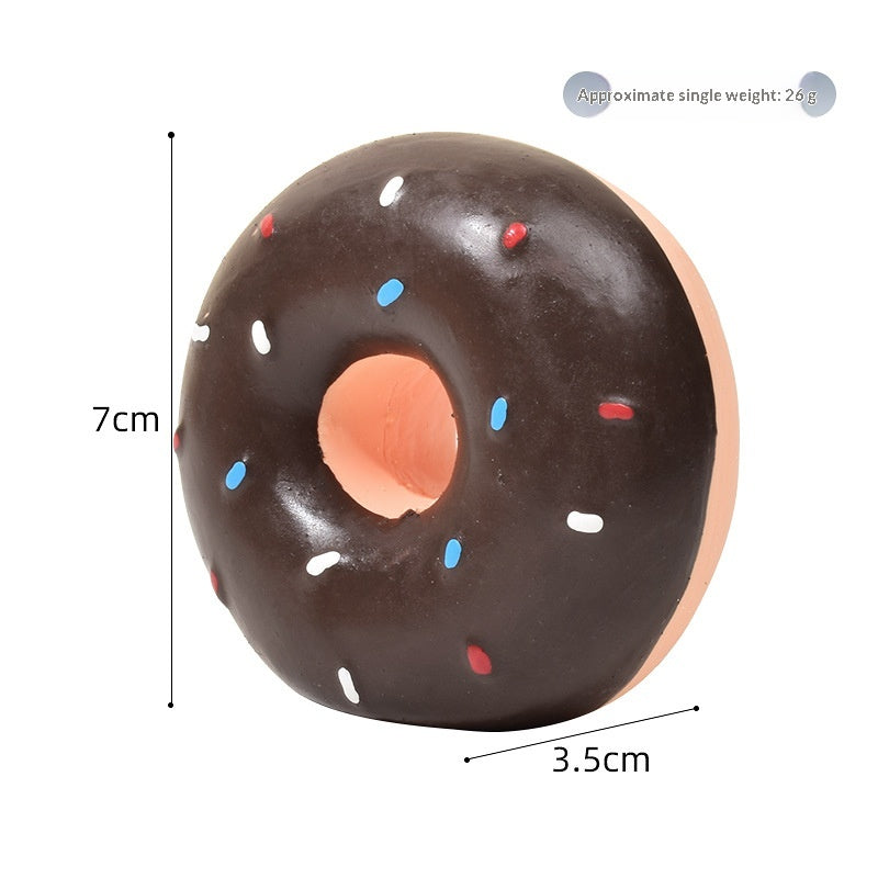 Multi-Color Realistic Latex Donut Pet Toy