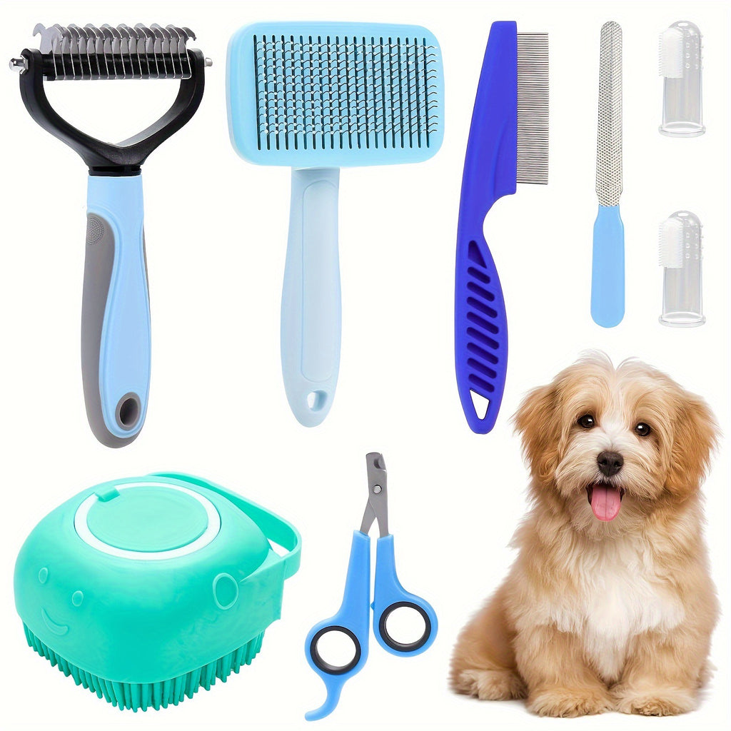 8-Piece Dog Beauty Tools Self-Cleaning Suit