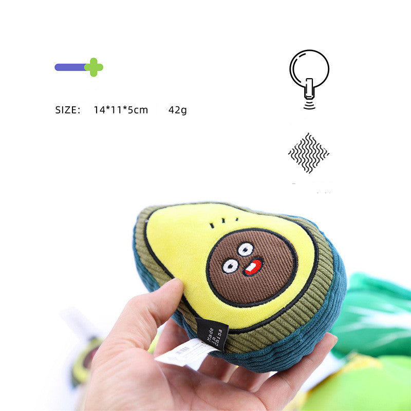 Dog Plush Pet Toy Striped Avocado