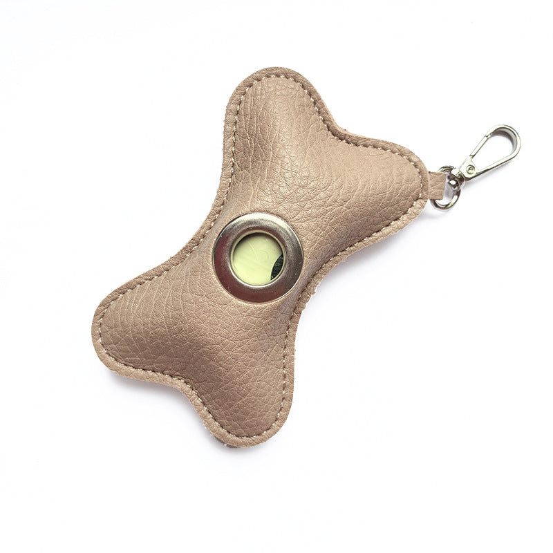 Pet Waste Bag Holder Portable Stylish Pu Leather Design